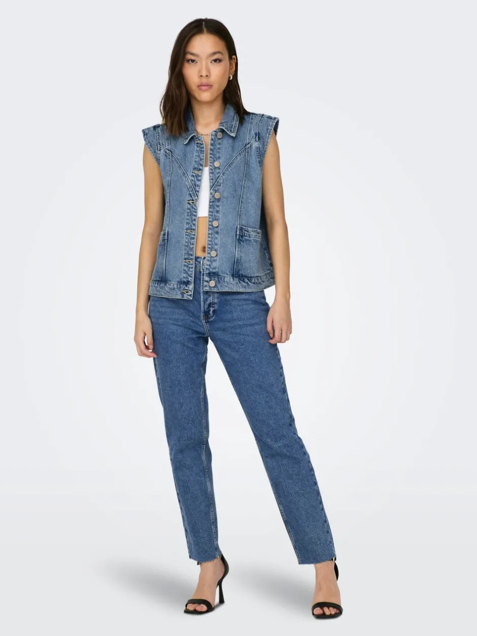 ONLKENNEDY Denimvest Dame Jakker Og Frakker|Double Denim