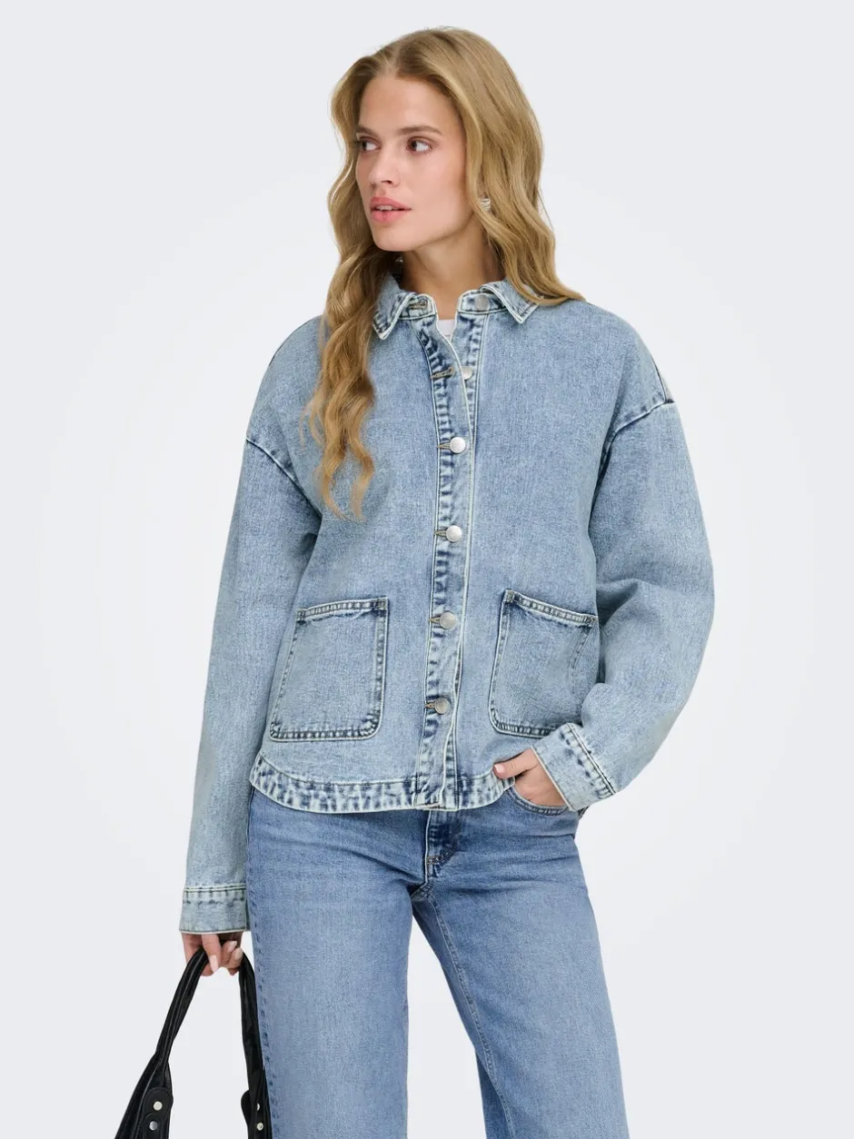 Sale ONLLARA Denimjakke Dame Jakker Og Frakker|Double Denim