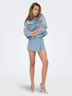 Discount ONLLESLY Denim Denim-nederdel Kort nederdel Dame Denimshorts|Nederdele