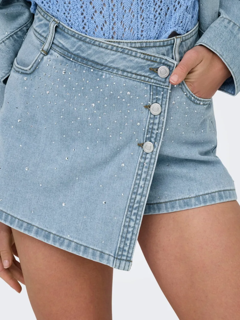 Discount ONLLESLY Denim Denim-nederdel Kort nederdel Dame Denimshorts|Nederdele