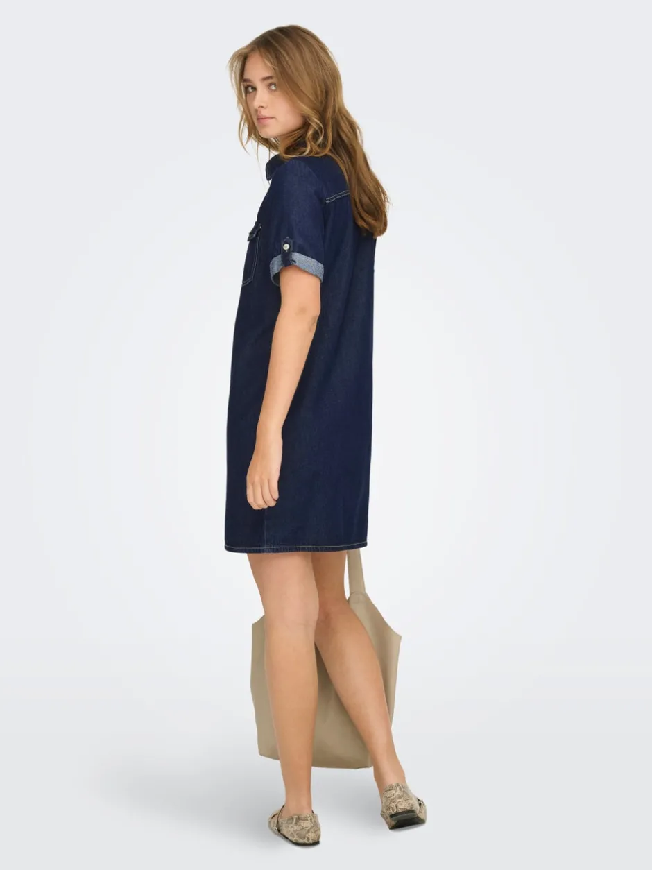 Clearance ONLLISA Kort kjole Dame Kjoler|Double Denim