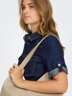 Clearance ONLLISA Kort kjole Dame Kjoler|Double Denim