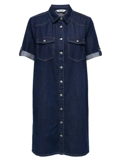 Clearance ONLLISA Kort kjole Dame Kjoler|Double Denim