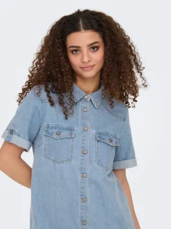 Hot ONLLISA Kort kjole Dame Kjoler|Double Denim