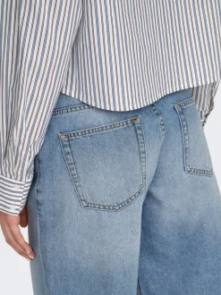 Clearance ONLLORAN Mellemhøj talje Bermuda Denim-shorts Dame Shorts|Double Denim