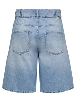 Clearance ONLLORAN Mellemhøj talje Bermuda Denim-shorts Dame Shorts|Double Denim