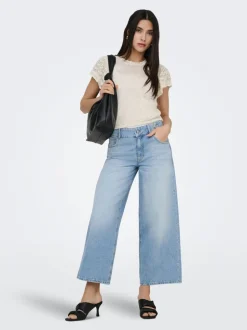 ONLLORAN Mellemhøj talje Wide leg fit Jeans Dame Jeans|Jeans