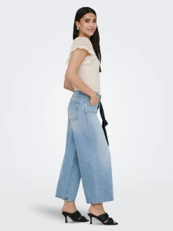 ONLLORAN Mellemhøj talje Wide leg fit Jeans Dame Jeans|Jeans