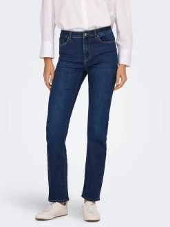 Sale ONLLOUIE Mellemhøj talje Slim fit Jeans Dame Jeans|Jeans