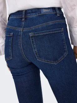 Sale ONLLOUIE Mellemhøj talje Slim fit Jeans Dame Jeans|Jeans