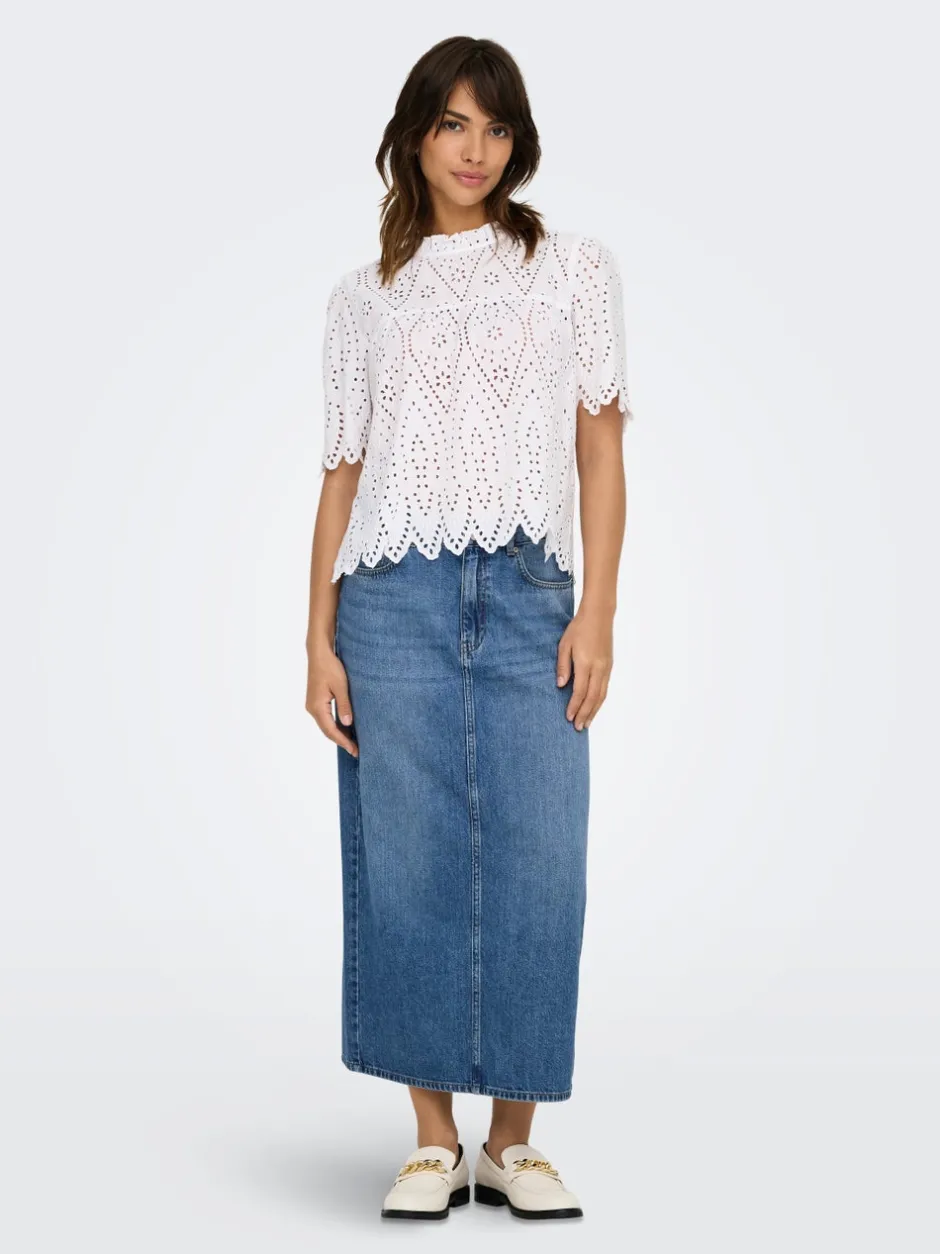 New ONLLUMI Denim Denim-nederdel Midinederdel Dame Nederdele|Denimnederdele
