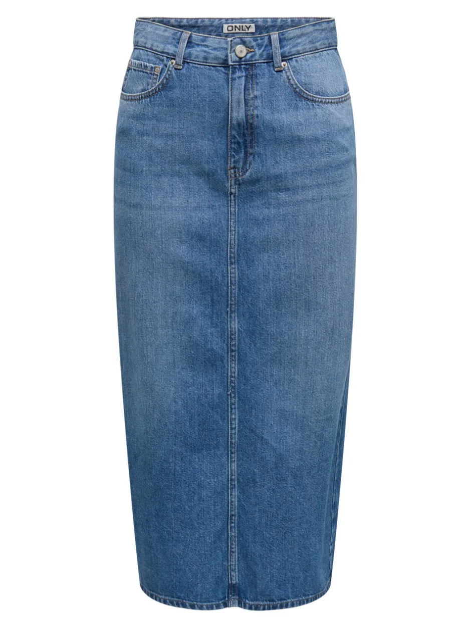 New ONLLUMI Denim Denim-nederdel Midinederdel Dame Nederdele|Denimnederdele