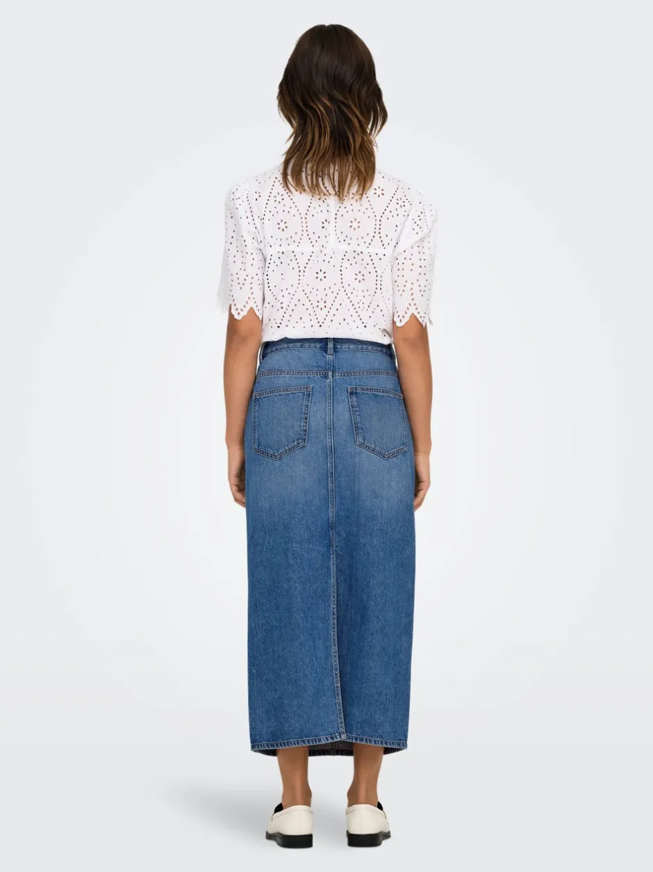 New ONLLUMI Denim Denim-nederdel Midinederdel Dame Nederdele|Denimnederdele