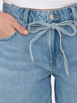 Online ONLLUMI Mellemhøj talje Wide leg fit Denim-shorts Dame Shorts|Double Denim
