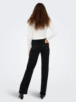Hot ONLLUNA Høj talje Wide leg fit Jeans Dame Jeans|Jeans