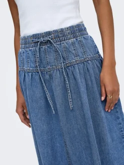 Outlet ONLLYRA Denim-nederdel Lang nederdel Dame Nederdele|Denimnederdele
