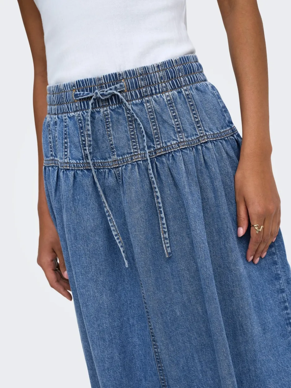 Outlet ONLLYRA Denim-nederdel Lang nederdel Dame Nederdele|Denimnederdele