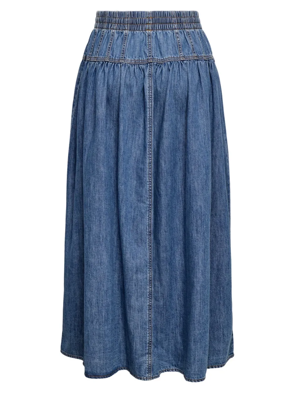 Outlet ONLLYRA Denim-nederdel Lang nederdel Dame Nederdele|Denimnederdele