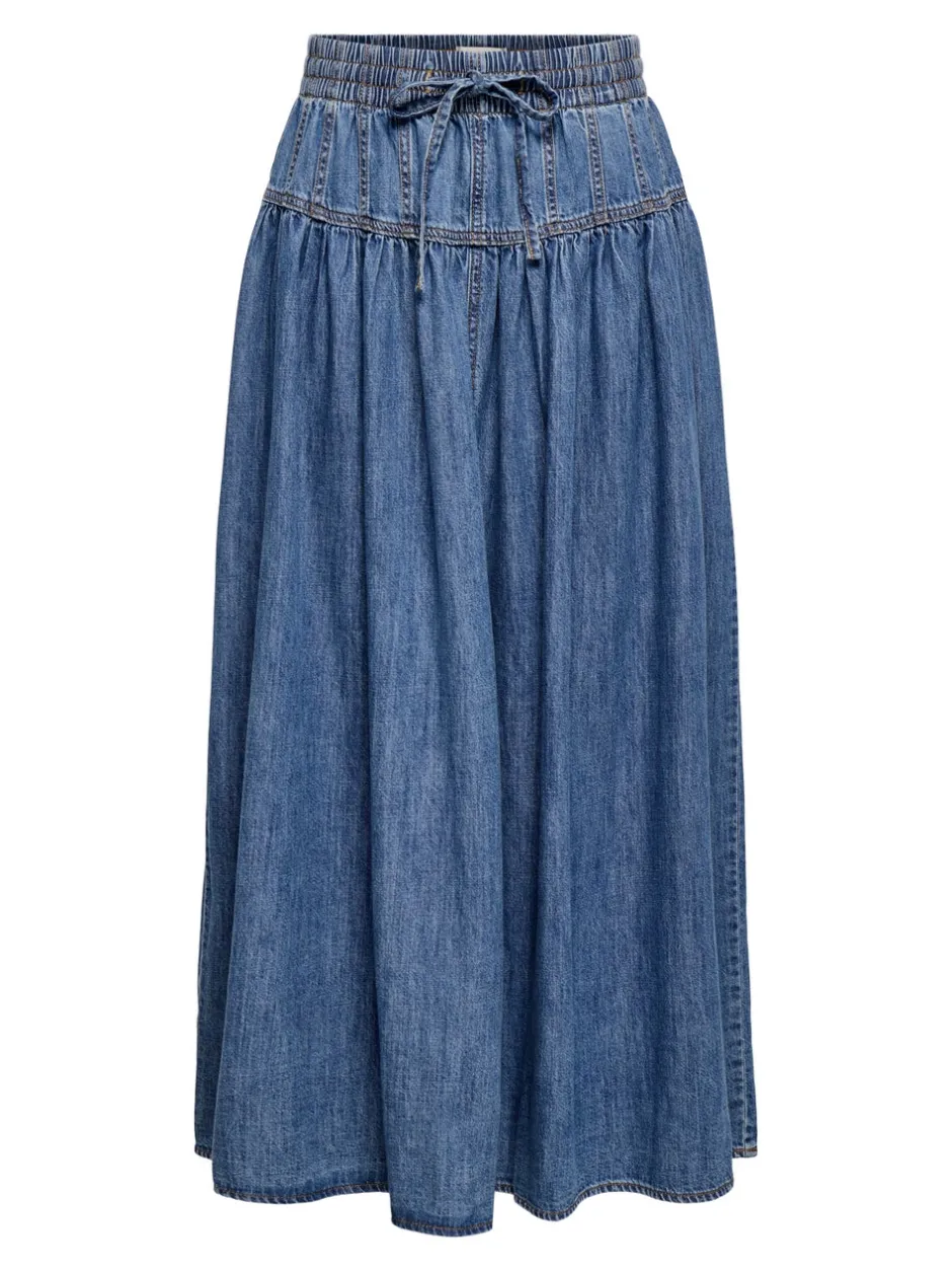Outlet ONLLYRA Denim-nederdel Lang nederdel Dame Nederdele|Denimnederdele