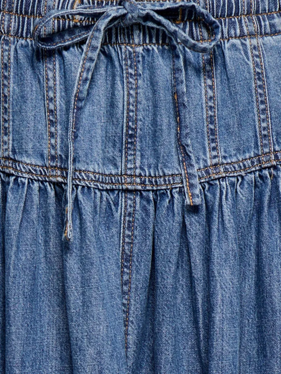 Outlet ONLLYRA Denim-nederdel Lang nederdel Dame Nederdele|Denimnederdele