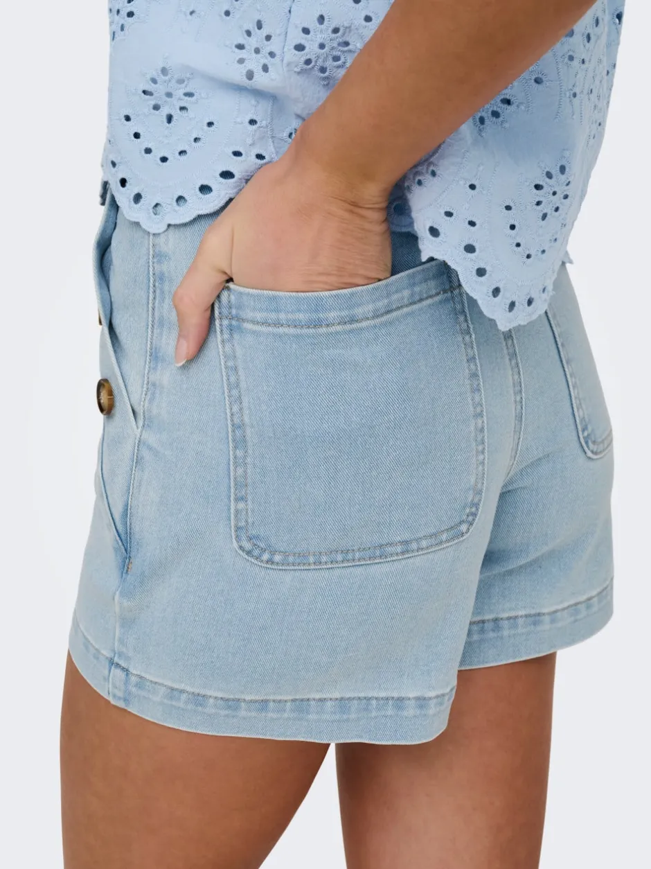 Online ONLMADELINE Høj talje Regular fit Denim-shorts Dame Shorts
