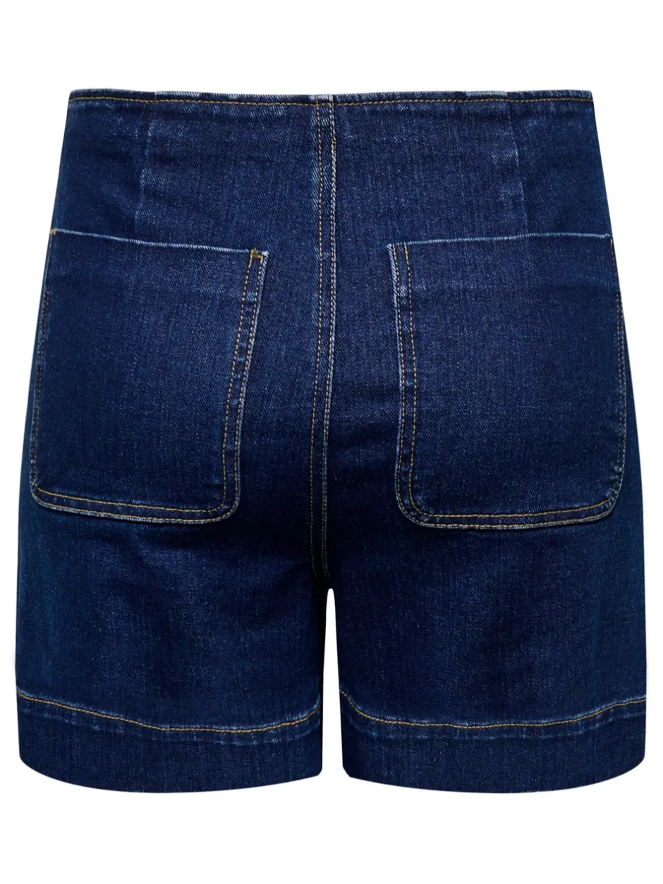 Best ONLMADELINE Høj talje Regular fit Denim-shorts Dame Shorts|Double Denim