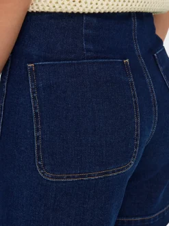 Best ONLMADELINE Høj talje Regular fit Denim-shorts Dame Shorts|Double Denim