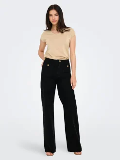 Sale ONLMADELINE Høj talje Wide leg fit Jeans Dame Jeans|Jeans