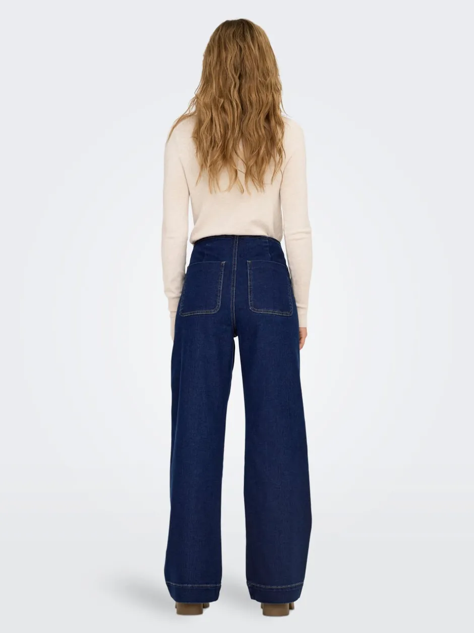 Best ONLMADELINE Høj talje Wide leg fit Jeans Dame Jeans|Jeans