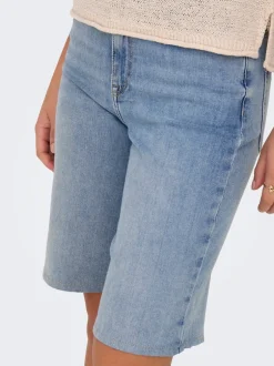 Outlet ONLMADISON Høj talje Regular fit Denim-shorts Dame Shorts|Double Denim