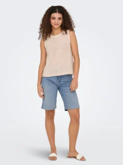 Outlet ONLMADISON Høj talje Regular fit Denim-shorts Dame Shorts|Double Denim