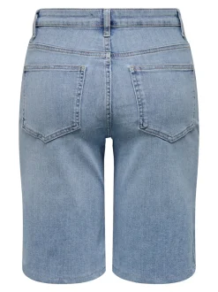 Outlet ONLMADISON Høj talje Regular fit Denim-shorts Dame Shorts|Double Denim