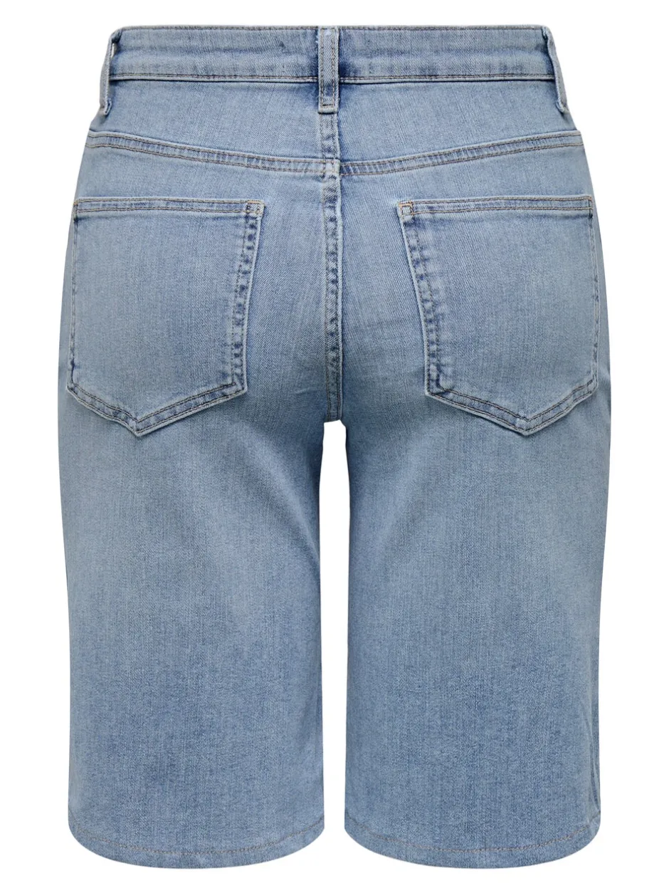 Outlet ONLMADISON Høj talje Regular fit Denim-shorts Dame Shorts|Double Denim