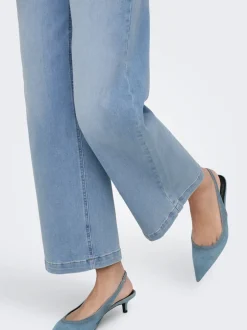 Discount ONLMADISON Høj talje Wide leg fit Cropped Jeans Dame Jeans|Jeans