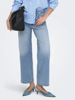 Discount ONLMADISON Høj talje Wide leg fit Cropped Jeans Dame Jeans|Jeans