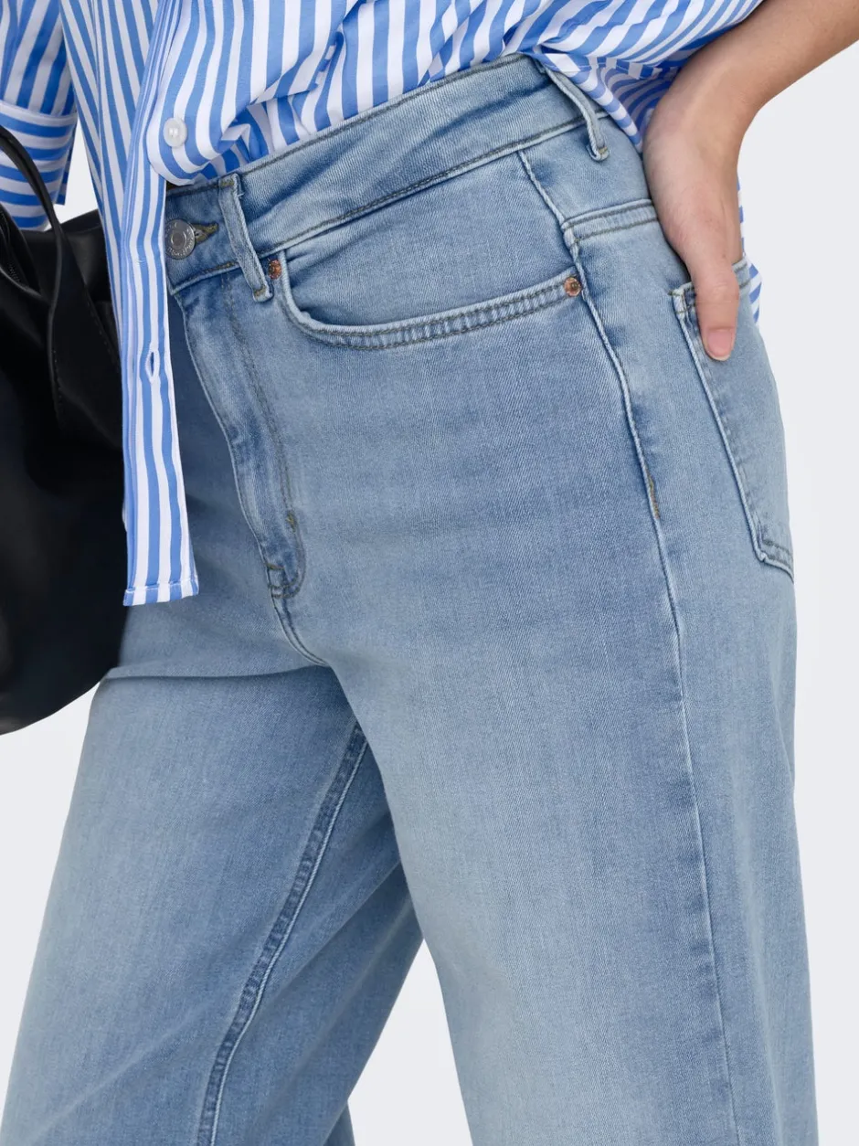 Discount ONLMADISON Høj talje Wide leg fit Cropped Jeans Dame Jeans|Jeans