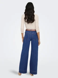 Hot ONLMADISON Høj talje Wide leg fit Jeans Dame Jeans|Jeans