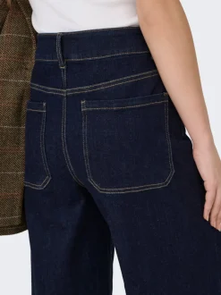 Clearance ONLMADISON Høj talje Wide leg fit Cropped Jeans Dame Jeans|Jeans