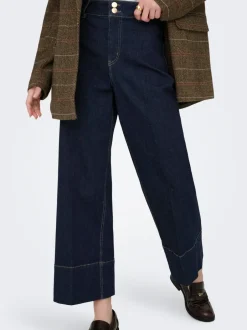 Clearance ONLMADISON Høj talje Wide leg fit Cropped Jeans Dame Jeans|Jeans