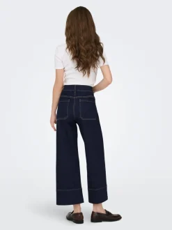 Clearance ONLMADISON Høj talje Wide leg fit Cropped Jeans Dame Jeans|Jeans