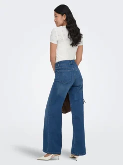 Discount ONLMADISON Høj talje Wide leg fit Jeans Dame Jeans|Jeans