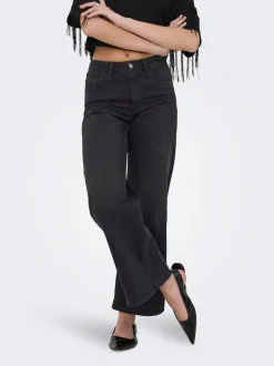 Discount ONLMADISON Høj talje Wide leg fit Jeans Dame Jeans|Jeans