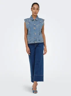 New ONLMADISON Høj talje Wide leg fit Cropped Jeans Dame Jeans|Jeans