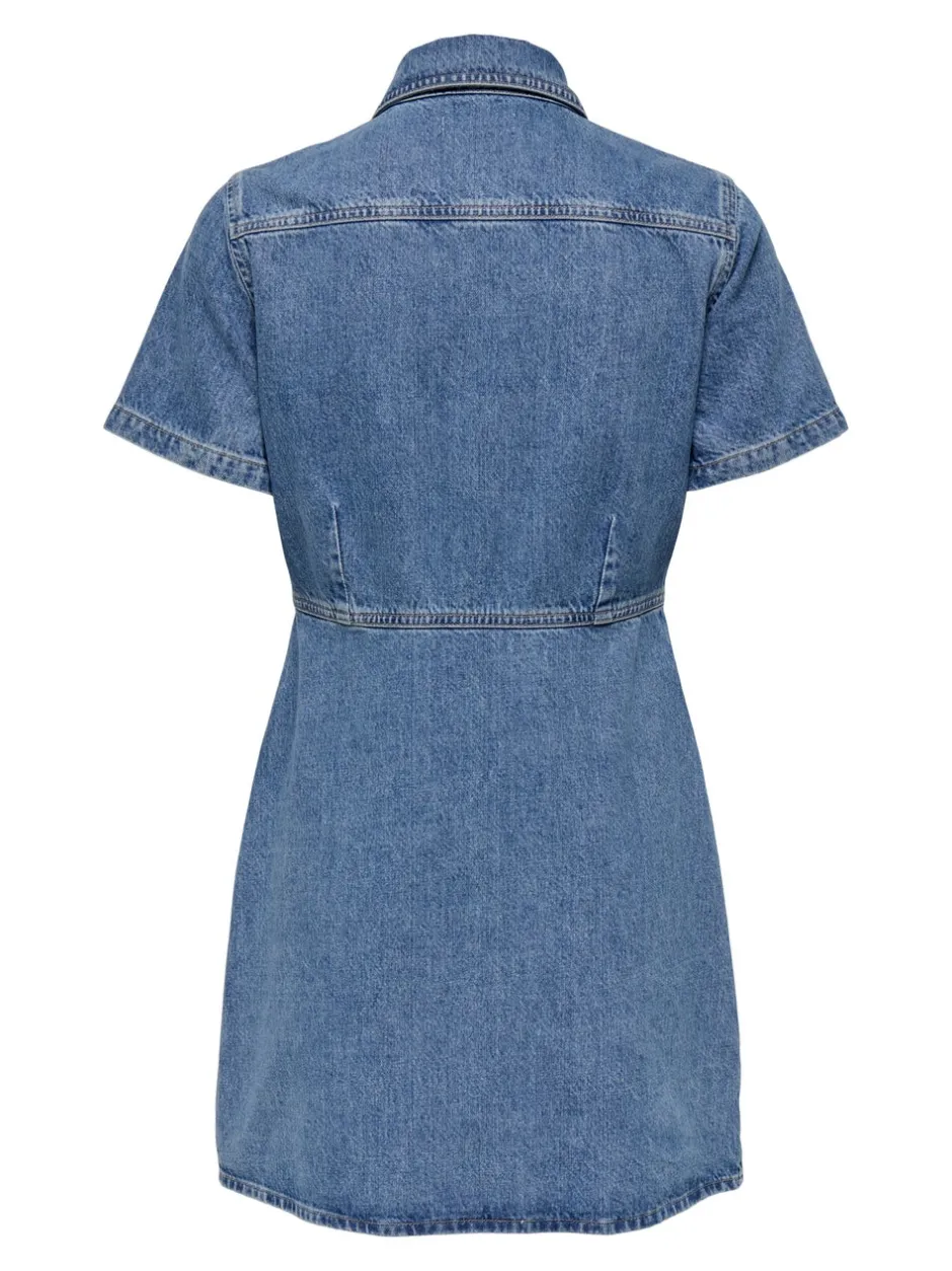 Hot ONLMALIA Kort kjole Dame Kjoler|Double Denim