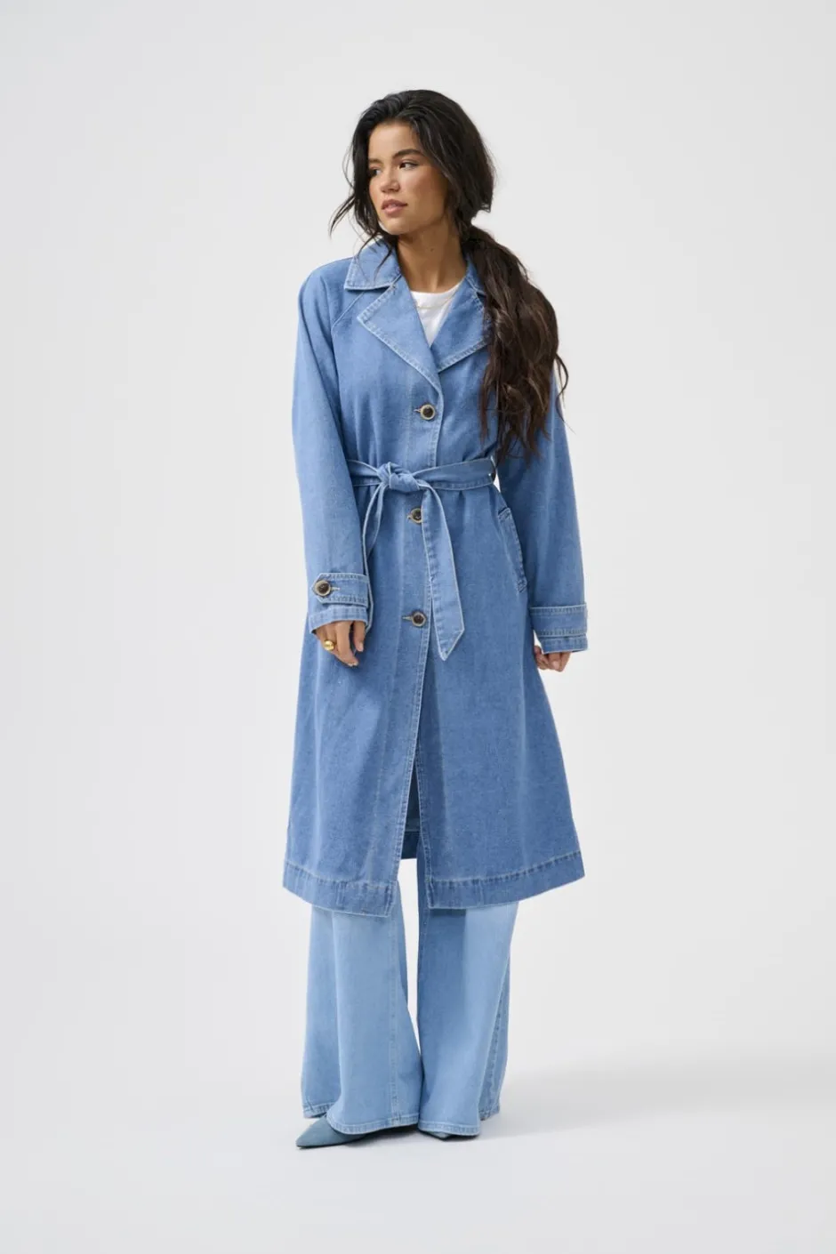 Sale ONLMALOU Trenchcoat Dame Jakker Og Frakker|Double Denim