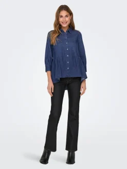 New ONLMARY Denim-skjorte Dame Double Denim|Skjorter