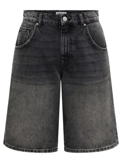 Clearance ONLMATE Mellemhøj talje Baggy fit Denim-shorts Dame Shorts|Double Denim