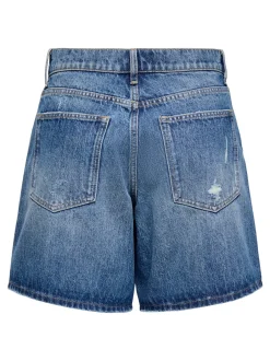 Hot ONLMILTON Mellemhøj talje Regular fit Denim-shorts Dame Shorts|Double Denim