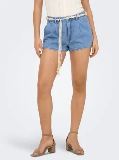 New ONLMINDY Mellemhøj talje Regular fit Denim-shorts Dame Shorts|Double Denim