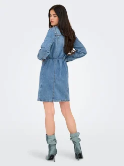 Best ONLMINNIE Kort kjole Dame Kjoler|Double Denim